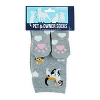 cat print matching pet parent & socks