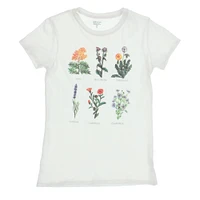 juniors healing flowers graphic tee