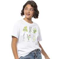 juniors healing flowers graphic tee