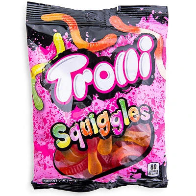trolli® squiggles® gummi worm candy bag 5oz