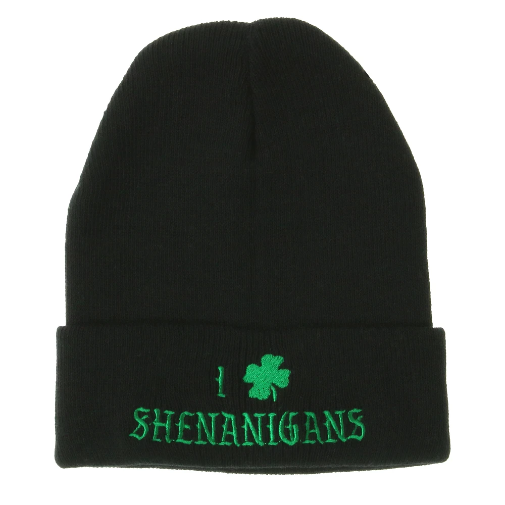 st. patrick's day 'feelin' lucky' green beanie hat