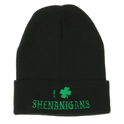 st. patrick's day 'feelin' lucky' green beanie hat
