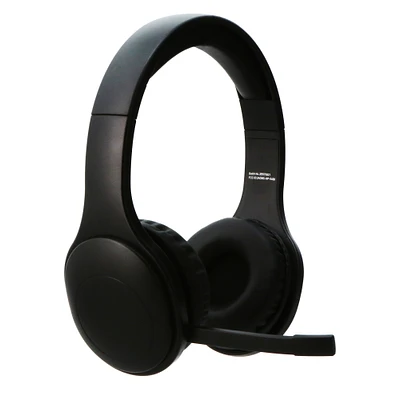 wireless bluetooth® headset with boom mic - black