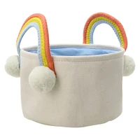 rainbow fabric easter basket 9in