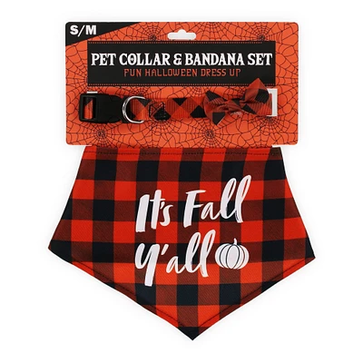 matching fall pet collar & bandana set