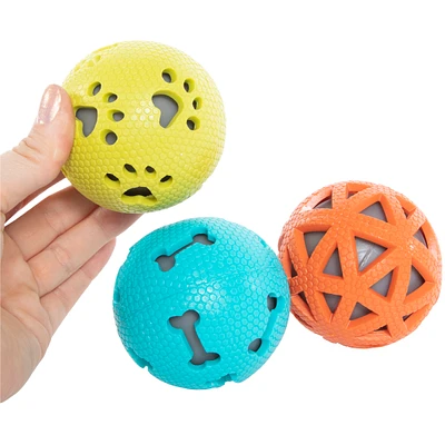 Throw N' Play Squeaky Ball Dog Toy 3-Pack