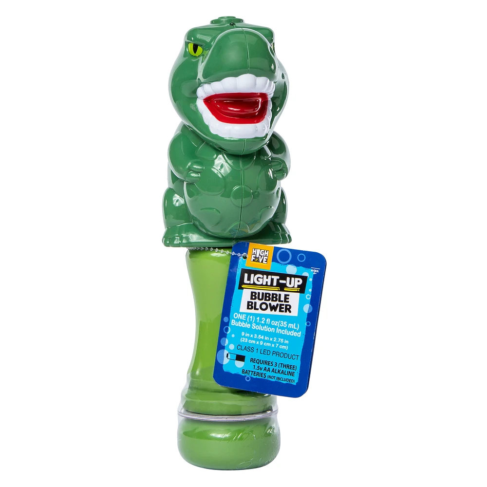 dinosaur light up bubble blower & solution 1.2oz