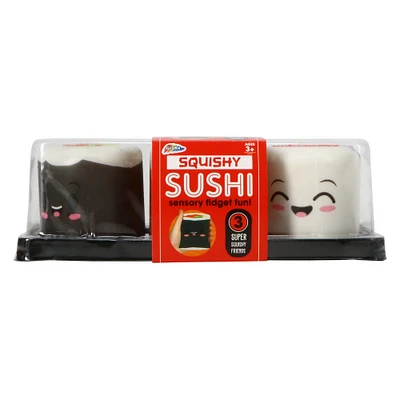 3-piece squishy sushi sensory toy set