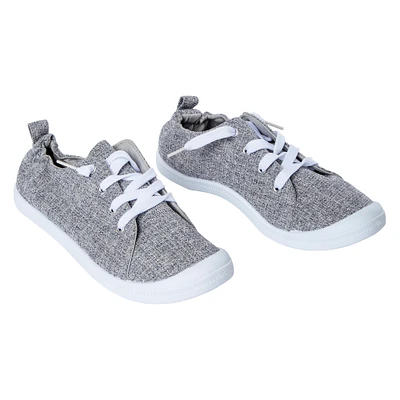 ladies gray scrunch back sneakers