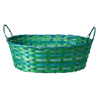 bamboo woven oval easter basket 10in x 16in - white