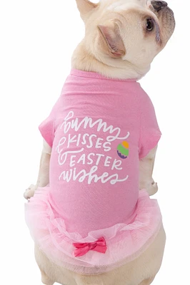 easter dog t-shirt with tutu - bunny face