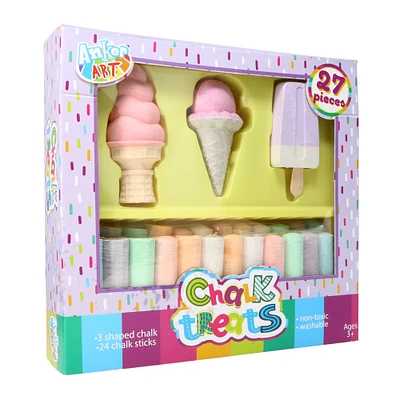 chalk treats 27-piece set with shaped chalks & chalk sticks