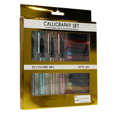 calligraphy pens set with 20 ink colors