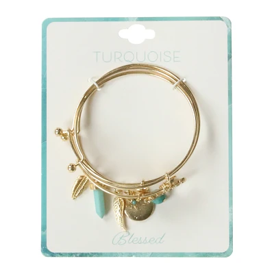gold charm bracelets set