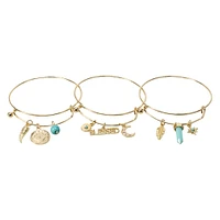 gold charm bracelets set