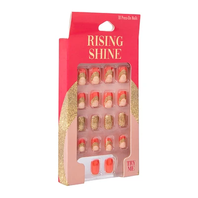 press-on nails, rising shine 18-count