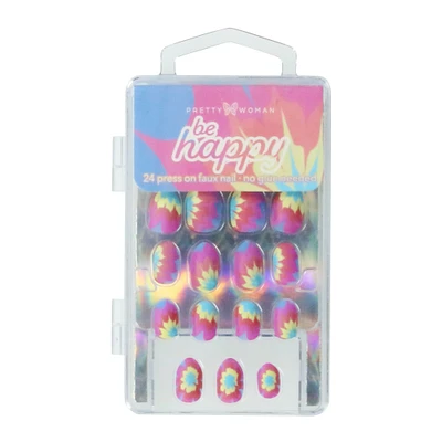 pretty woman be happy press-on nails 24-count