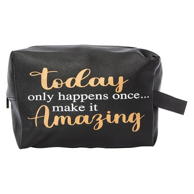 makeup bag 11.4in x 6.7in - kindness like confetti