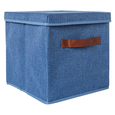 lidded collapsible storage bin 11in