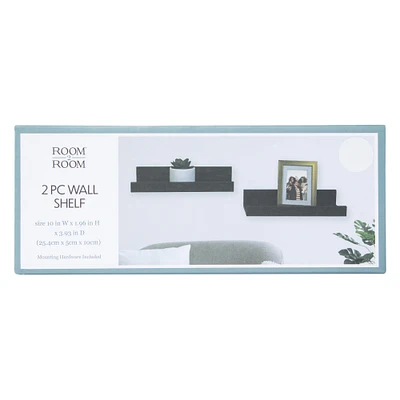 2-piece floating wall shelves set 10in