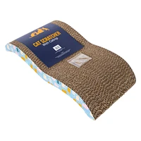 wavy cardboard cat scratcher with catnip 18in