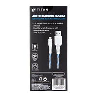 5ft LED USB-C charging cable for gaming controllers