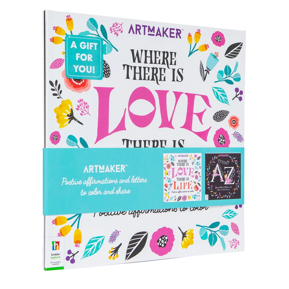 artmaker™ positive affirmations adult coloring book set