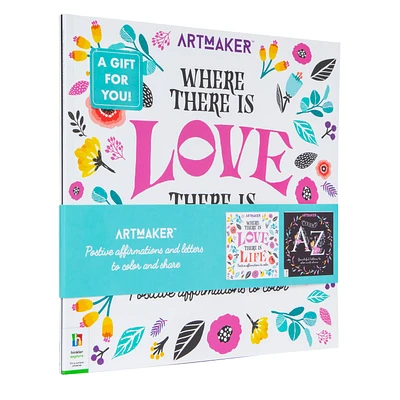 artmaker™ positive affirmations adult coloring book set