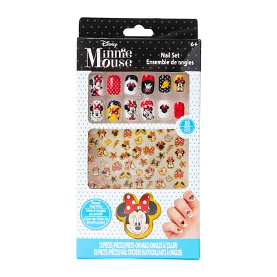 Disney Minnie Mouse press-on nails & stickers set