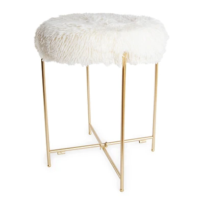 faux fur stool 18in