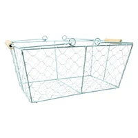 rectangular wire basket w/ handles 12in x 8in - white