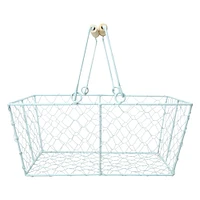 rectangular wire basket w/ handles 12in x 8in - white