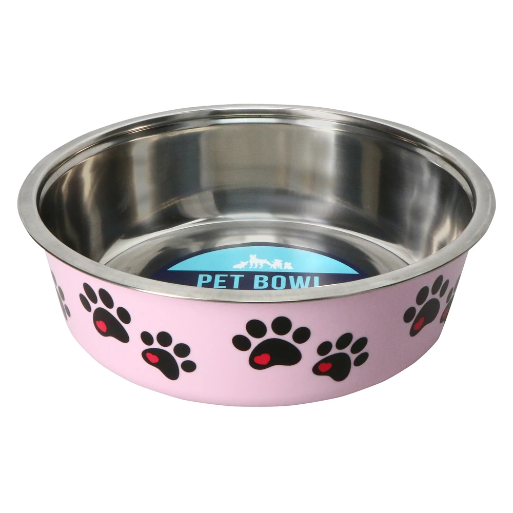 lilac stainless steel pet bowl for large dogs 6.5 cups/52oz