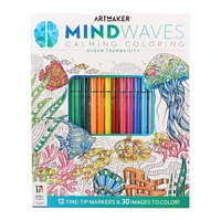 artmaker™ mind waves™ calming coloring set – ocean tranquility