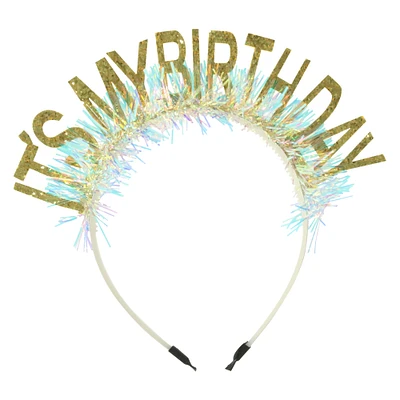 it's my birthday headband - gold