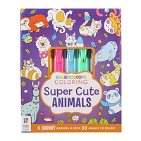 super cute animals kaleidoscope coloring set