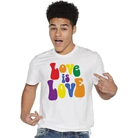 rainbow 'love is love' graphic tee