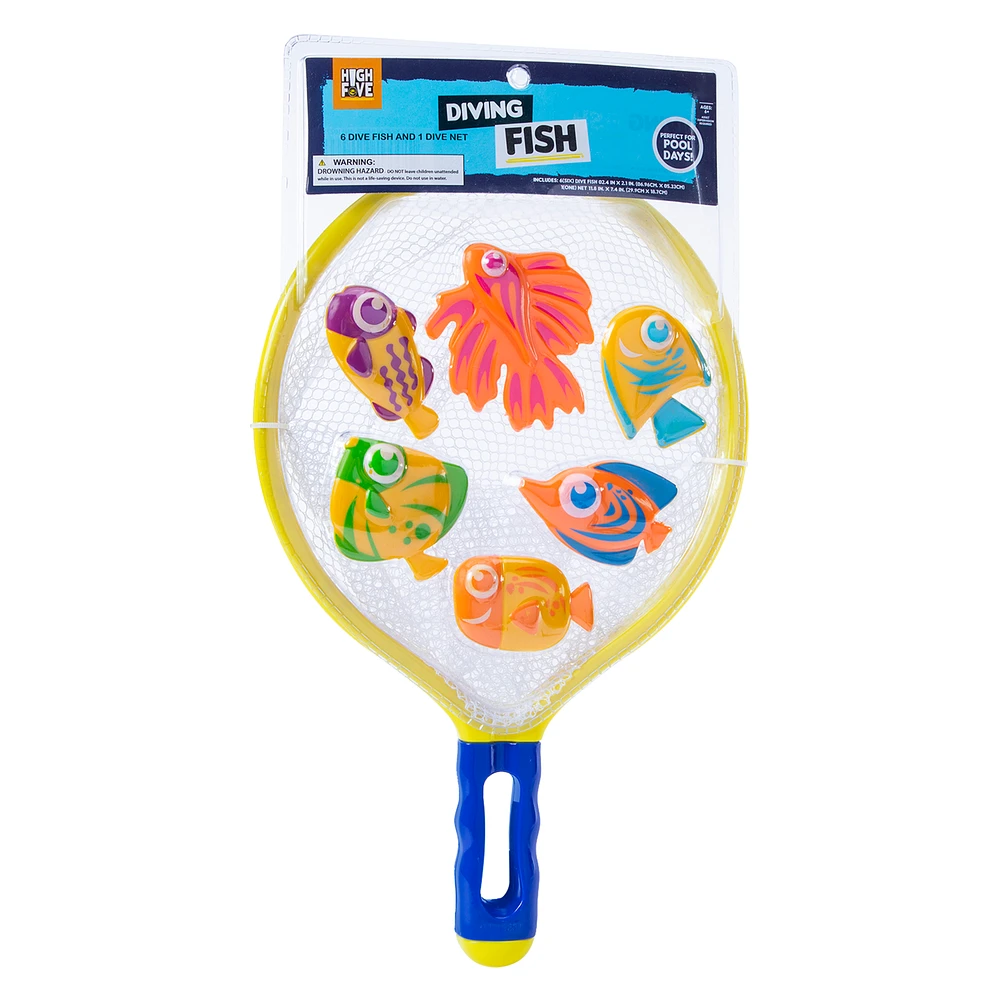 diving sharks & net pool toys 5-piece set