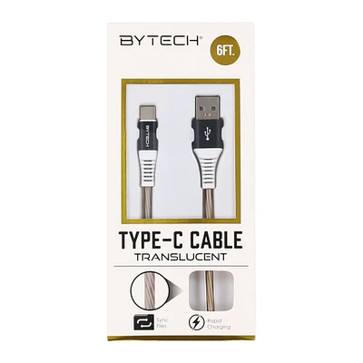 Bytech® 6ft Usb-C Clear Cable