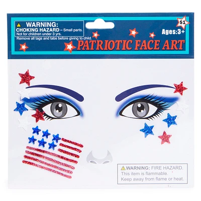 Patriotic Glitter Face Art