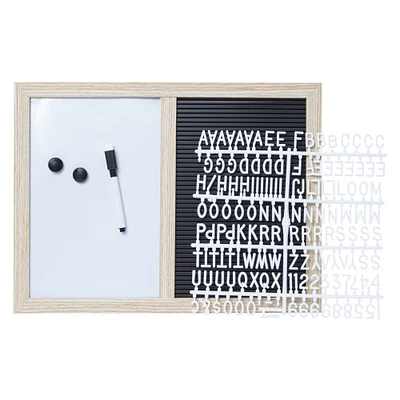 dual dry erase & letter board 12in x 16in