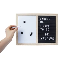 dual dry erase & letter board 12in x 16in