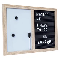 dual dry erase & letter board 12in x 16in