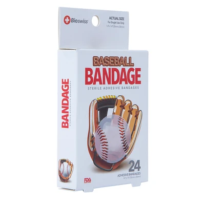 bioswiss® baseball adhesive bandages 24-count