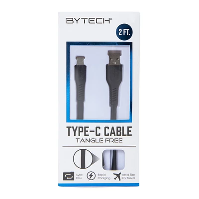 2ft tangle free USB Type-C cable - white