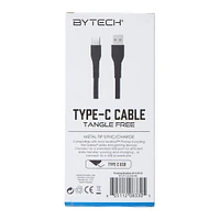 2ft tangle free USB Type-C cable - white