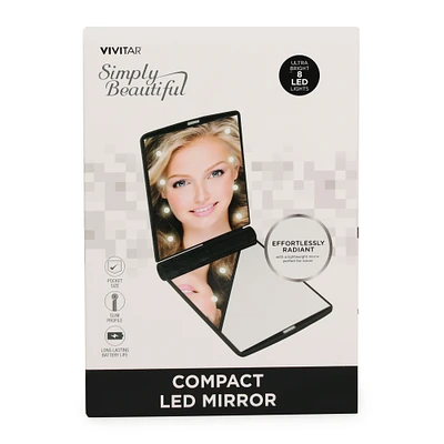 vivitar® simply beautiful compact LED mirror