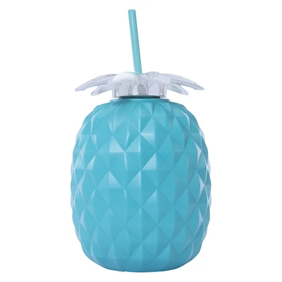 pineapple sipper with lid & straw 56oz - yellow