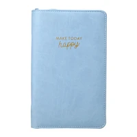 faux leather padded zipper journal