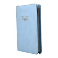 faux leather padded zipper journal